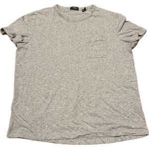 Theory Shirt Men XXL Gray‎ Casual Pocket Crewneck Short Sleeve Pima Cotton Solid